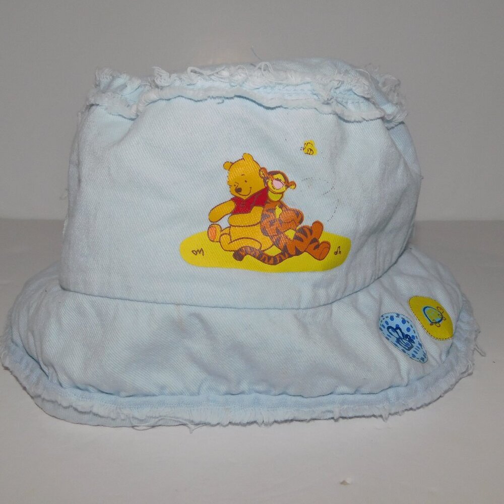 Disney Winnie the Pooh & Tigger Blue Years Cotton Bucket hat Baby Toddler 1-2